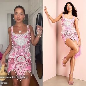New Viral ASOS Gem Encrusted Pearl Heart Mini Dress